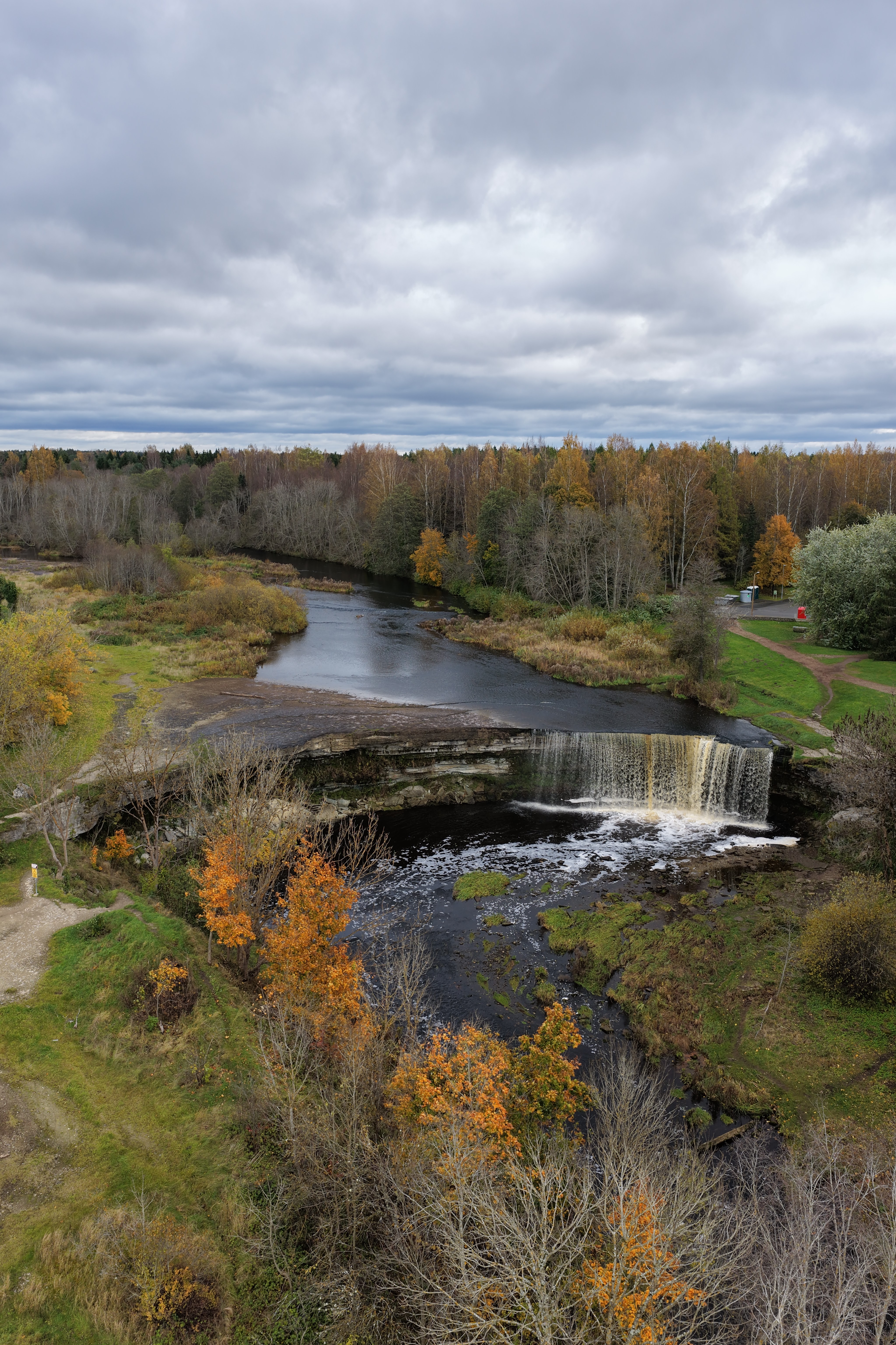 Jägala juga – Sügisene kuldne-punane lehistik ümber Jagala Waterfall
